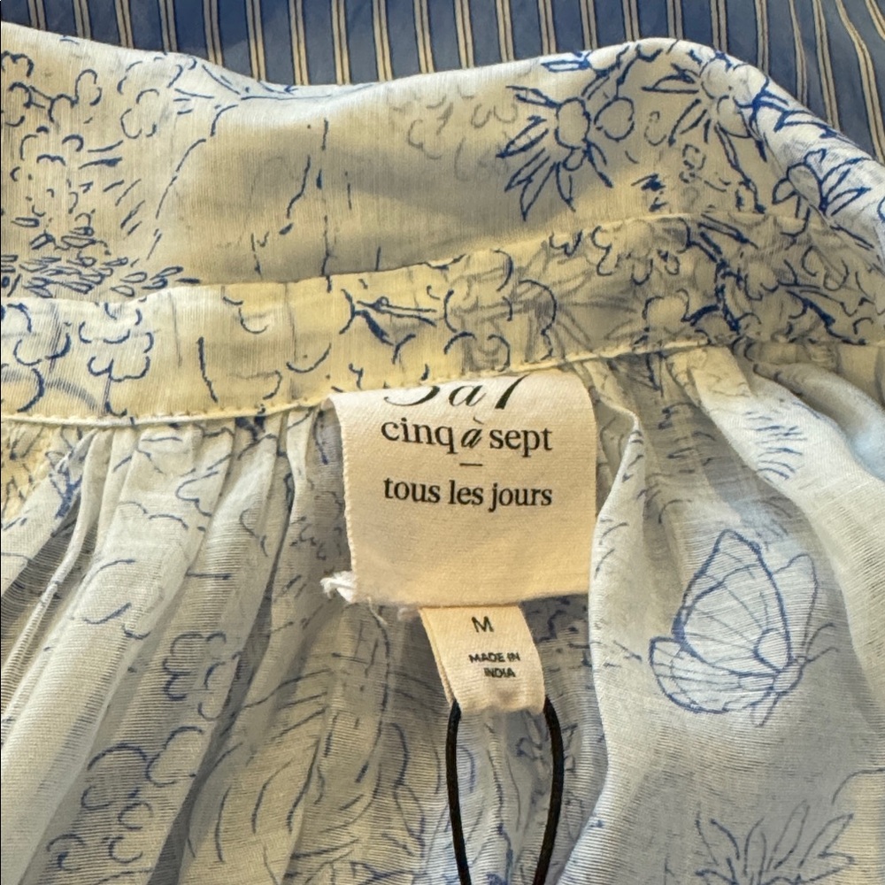 Cinq à Sept Blue and White Blouse New With Tags - Picture 8 of 8